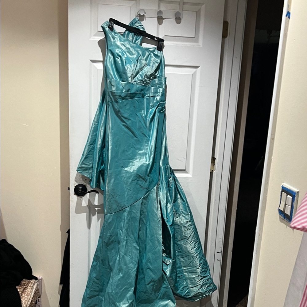 Niteline Aqua Satin Dress
